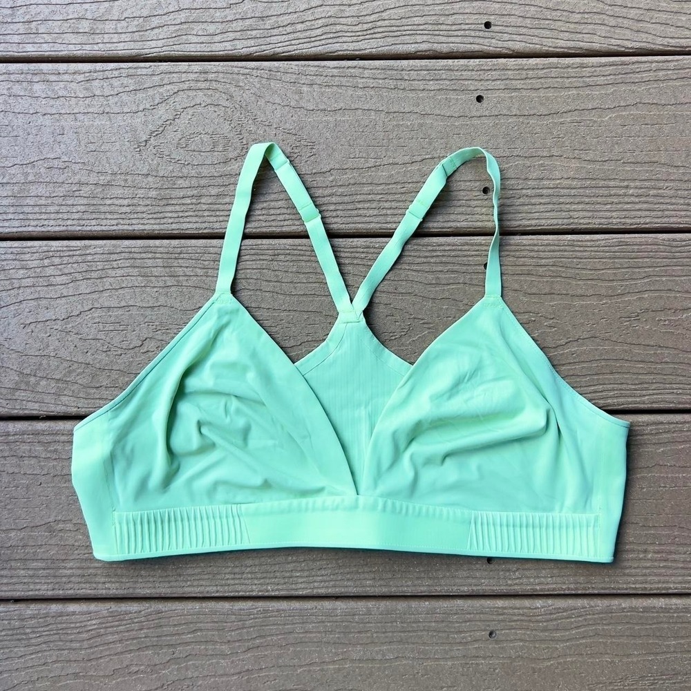 Athleta Lime Green Sports Bra Size XL Activewear Light Support Triangle Bra‎